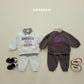 (Pre-order) Soybean Kids Winter - America Fleece-Lined Top & Bottom Set 아메리카양기모상하 (2 Colors)