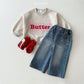 (Pre-order) Daily Bebe - Kids’ Butter Embroidered Sweatshirt 버터자수 맨투맨 (2 Colors)