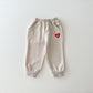 (Pre-order) Daily Bebe - Kids’ Love Embroidered Top & Bottom Set 러브자수 상하세트 (4 Colors)