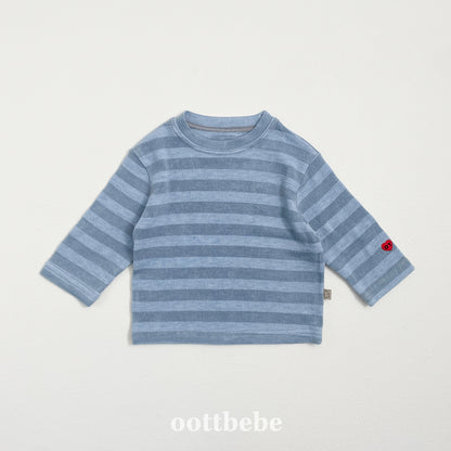 (Pre-order) OOTTBEBE -  Mix Stripe Knit Tee 믹스단가라티(니트) (2 Colors)
