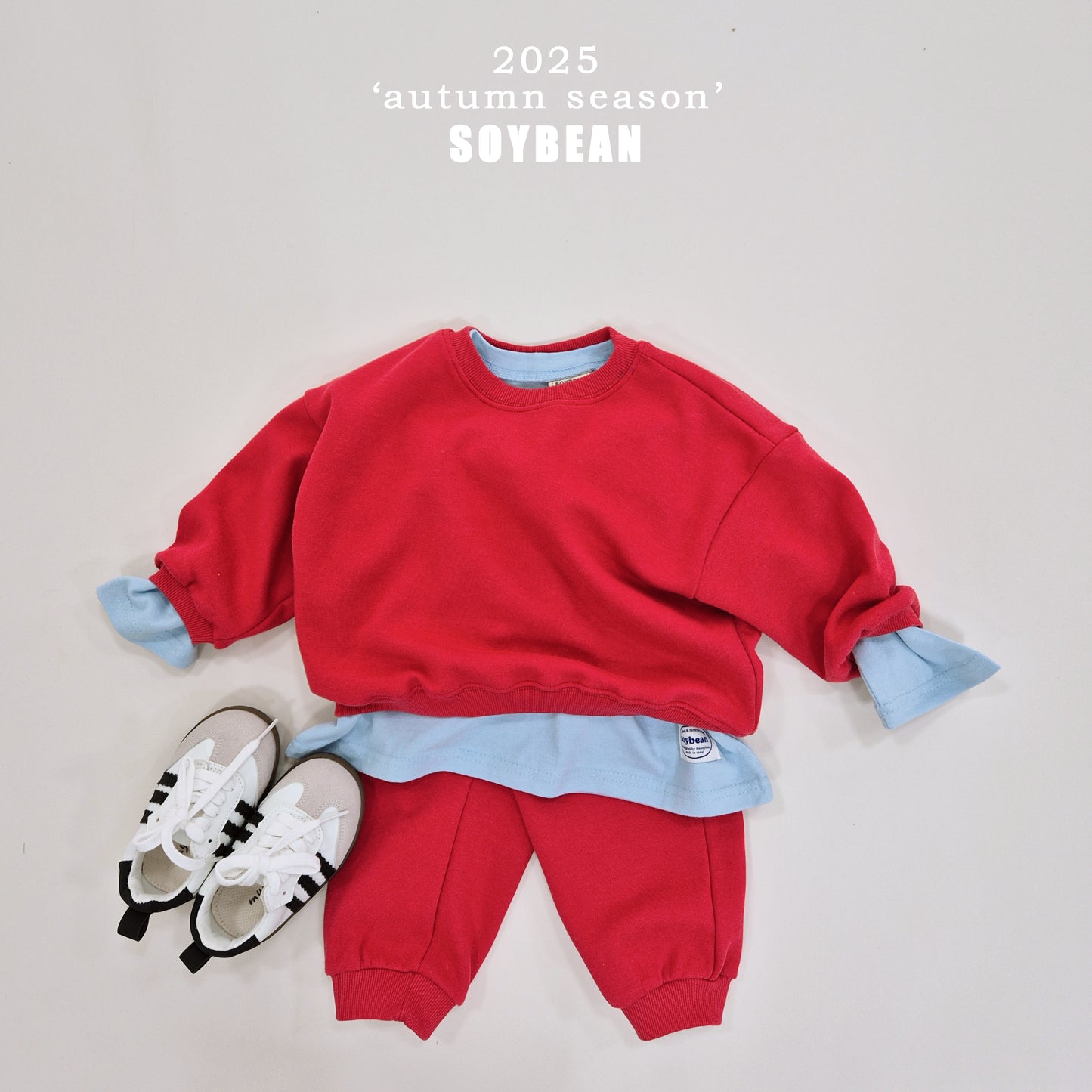 (Pre-order) Soybean Kids - Fall Lollipop Top & Bottom Set 가을롤리팝상하복 (16 Colors)