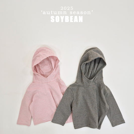 (Pre-order) Soybean Kids - Stripe Hooded Tee 단가라후드싱글티 (2 Colors)
