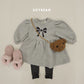 (Pre-order) Soybean Kids Winter - Ribbon Fleece-Lined Sweatshirt Dress 리본양기모맨투맨OPS (2 Colors)