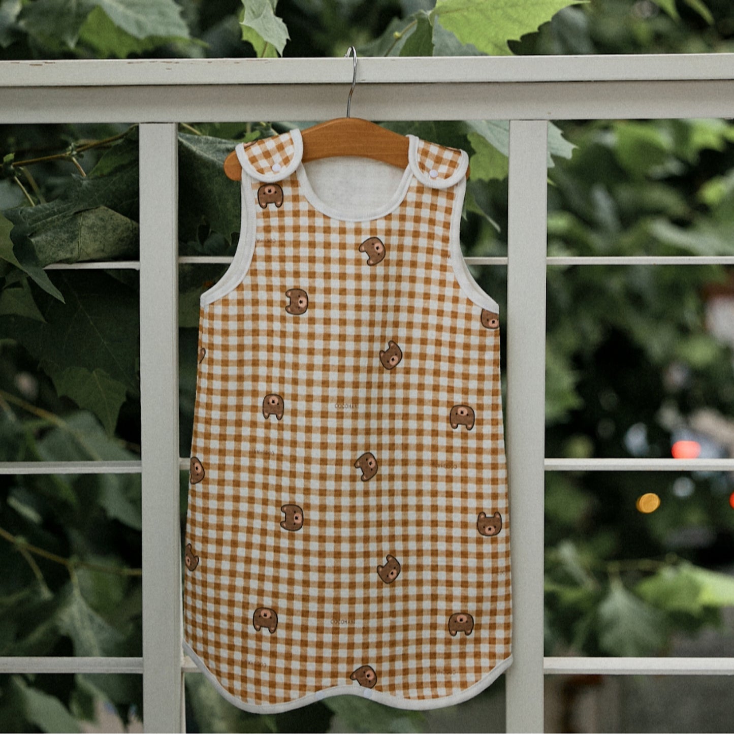 (COCOHANI) Cotton Gingham Check Sleep Vest (7 Colors)