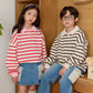 (Pre-order) Daily Bebe - Kids’ Collar Striped Sweatshirt 카라 단가라 맨투맨 (2 Colors)