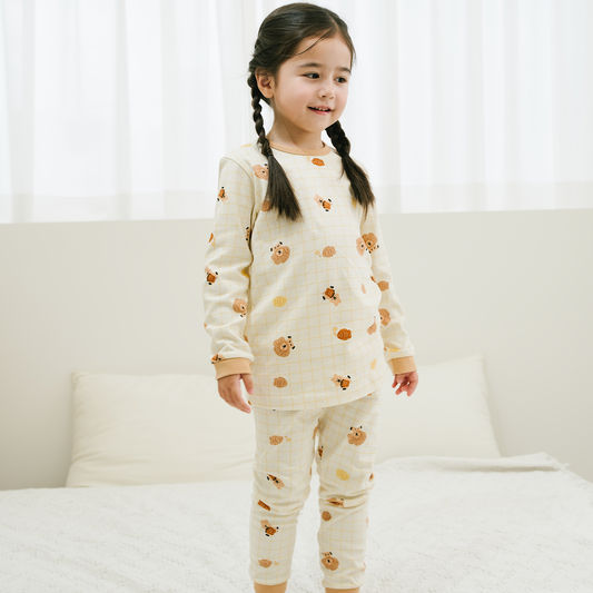 (Baby Boom) Cotton Long Sleeve Pajama Set (4 Colors)