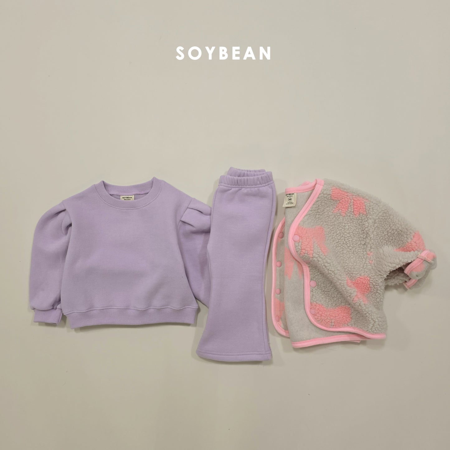 (Pre-order) Soybean Kids Winter - Ribbon Sherpa Jacket 리본양털자켓 (2 Colors)