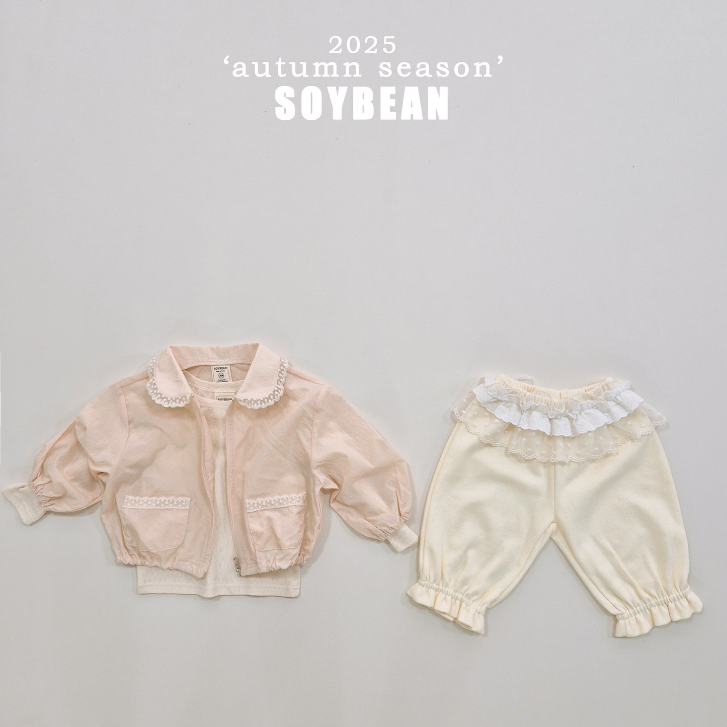 (Pre-order) Soybean Kids - Lace Windbreaker Jacket 레이스바람막이 (2 Colors)