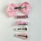 (Chenny Bong Bong) Kids’ Pink Check Hair Clips 5-piece Set