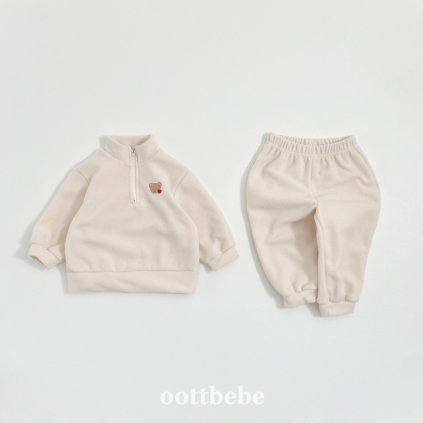 (Pre-order) OOTTBEBE Winter - Puppy Fleece Anorak Top & Bottom Set 멍멍아노락상하복 (4 Colors)