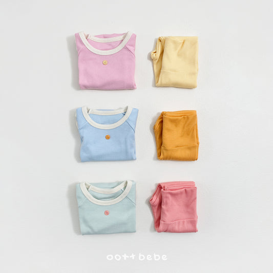(Pre-order) OOTTBEBE Spring - Picnic Modal Ribbed Romper & Leggings Set 피크닉슈트세트 (3 Colors)