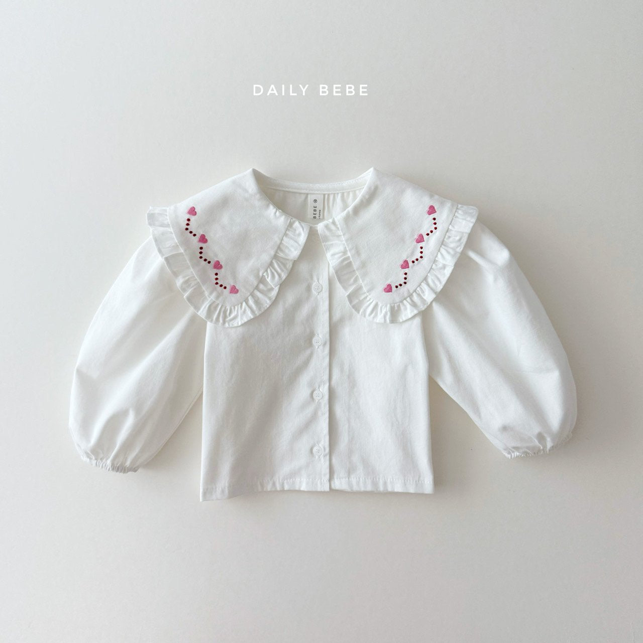 (Pre-order) Daily Bebe - Kids’ Embroidered Collar Blouse 자수카라 블랑