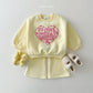 (Pre-order) Daily Bebe Winter - Kids’ Foam Heart Bootcut Top & Bottom Set 발포 부츠컷세트 (4 Colors)