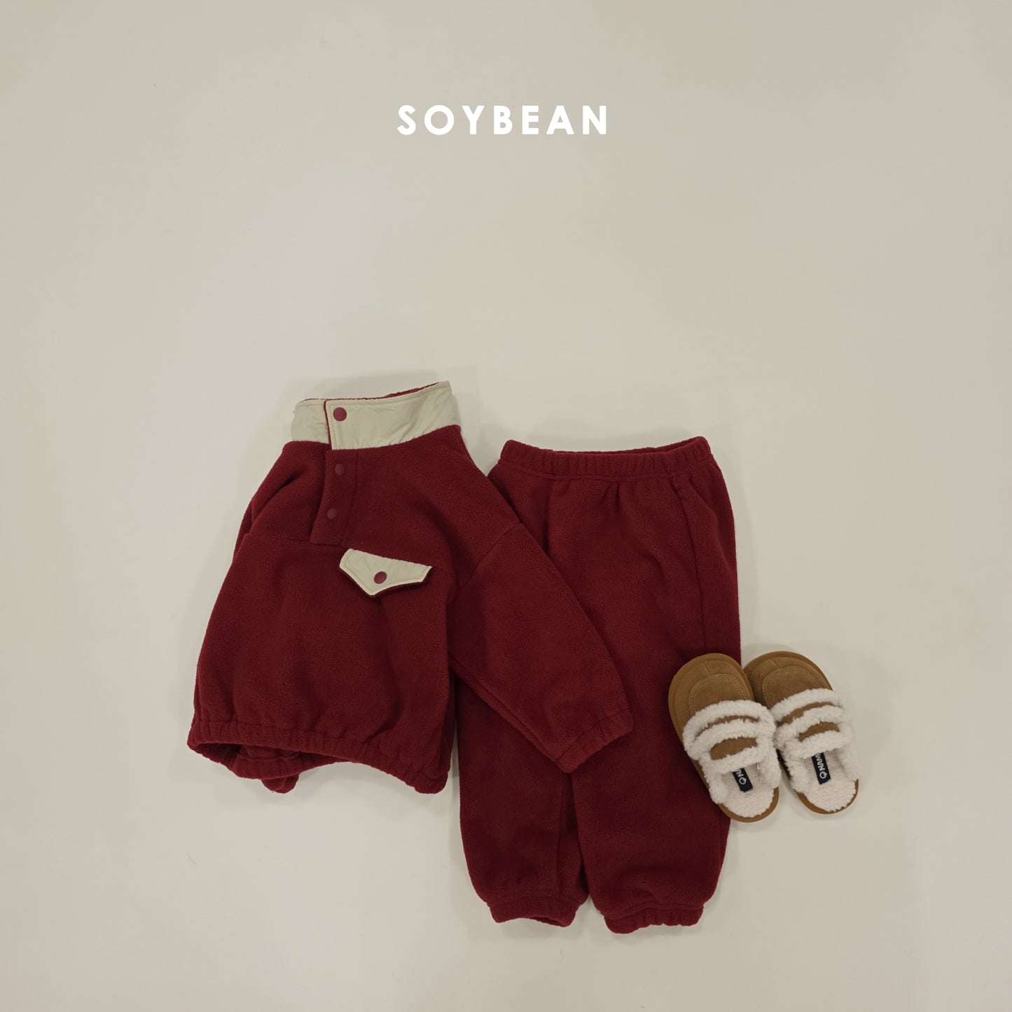 (Pre-order) Soybean Kids Winter - Mountain Neck Fleece Top & Bottom Set 마운틴넥플리스세트 (4 Colors)
