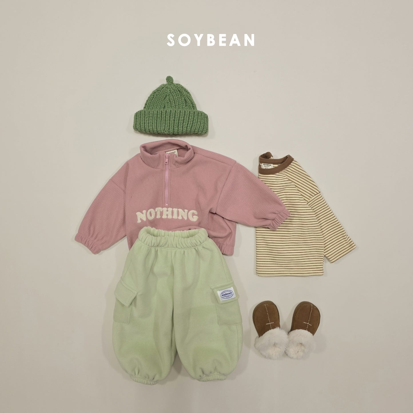 (Pre-order) Soybean Kids Winter - Super Barrel Fleece Jogger Pants 슈퍼항아리플리스조거 (4 Colors)
