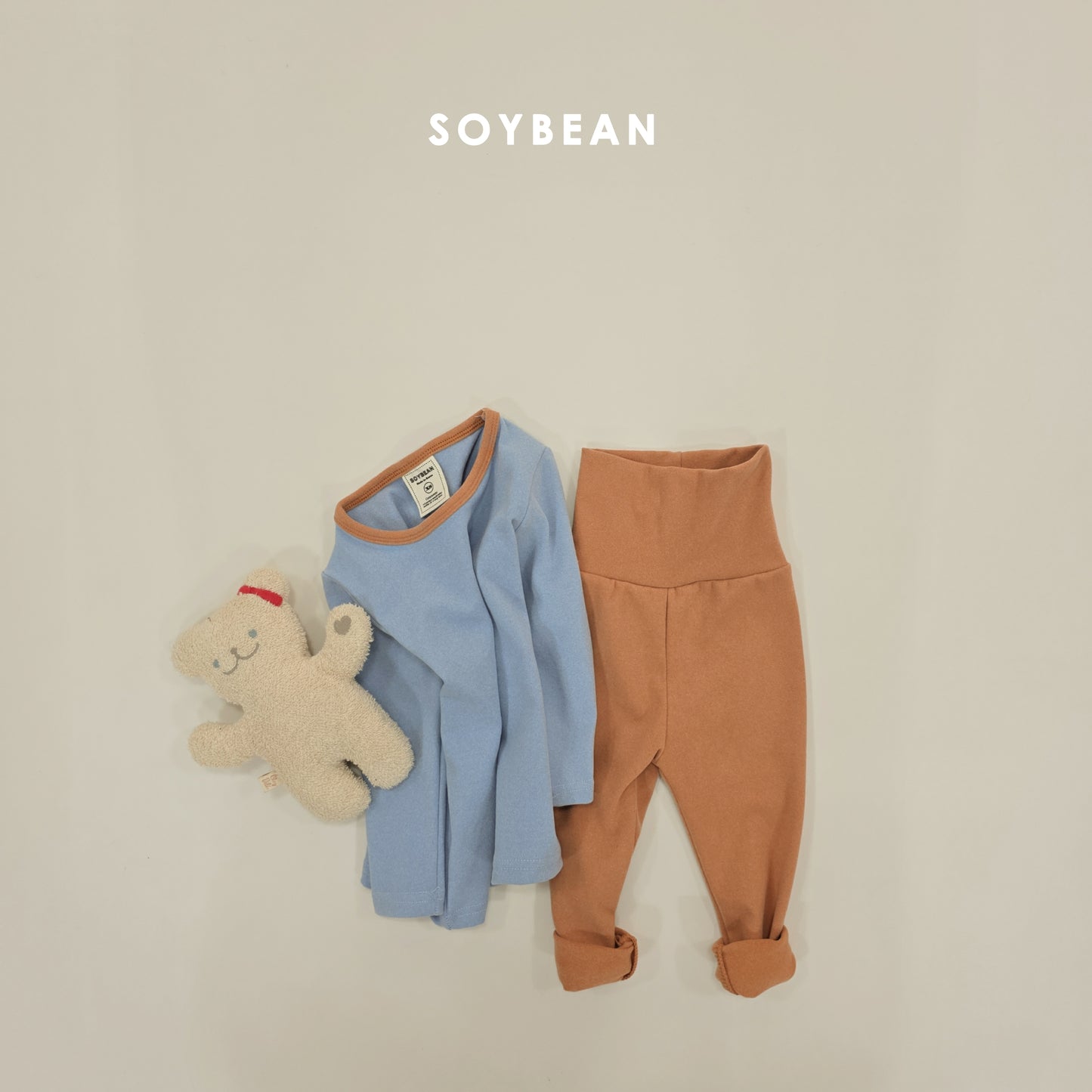 (Pre-order) Soybean Kids Winter - Warm Hug Fleece-Lined Pajama Set 따숩허그세트 (4 Colors)