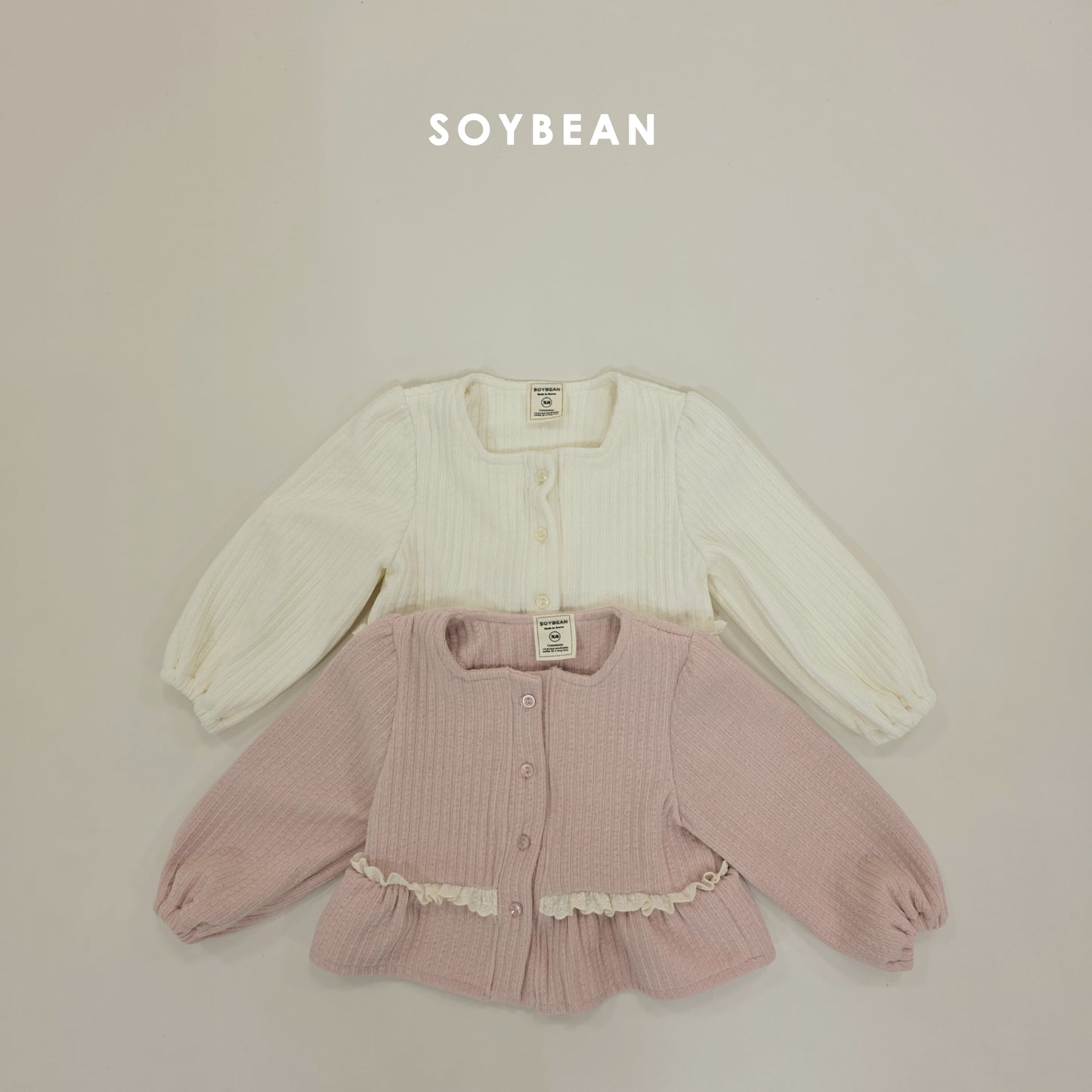 (Pre-order) Soybean Kids Winter - Mochi Square Top & Bottom Set 모찌스퀘어상하 (2 Colors)
