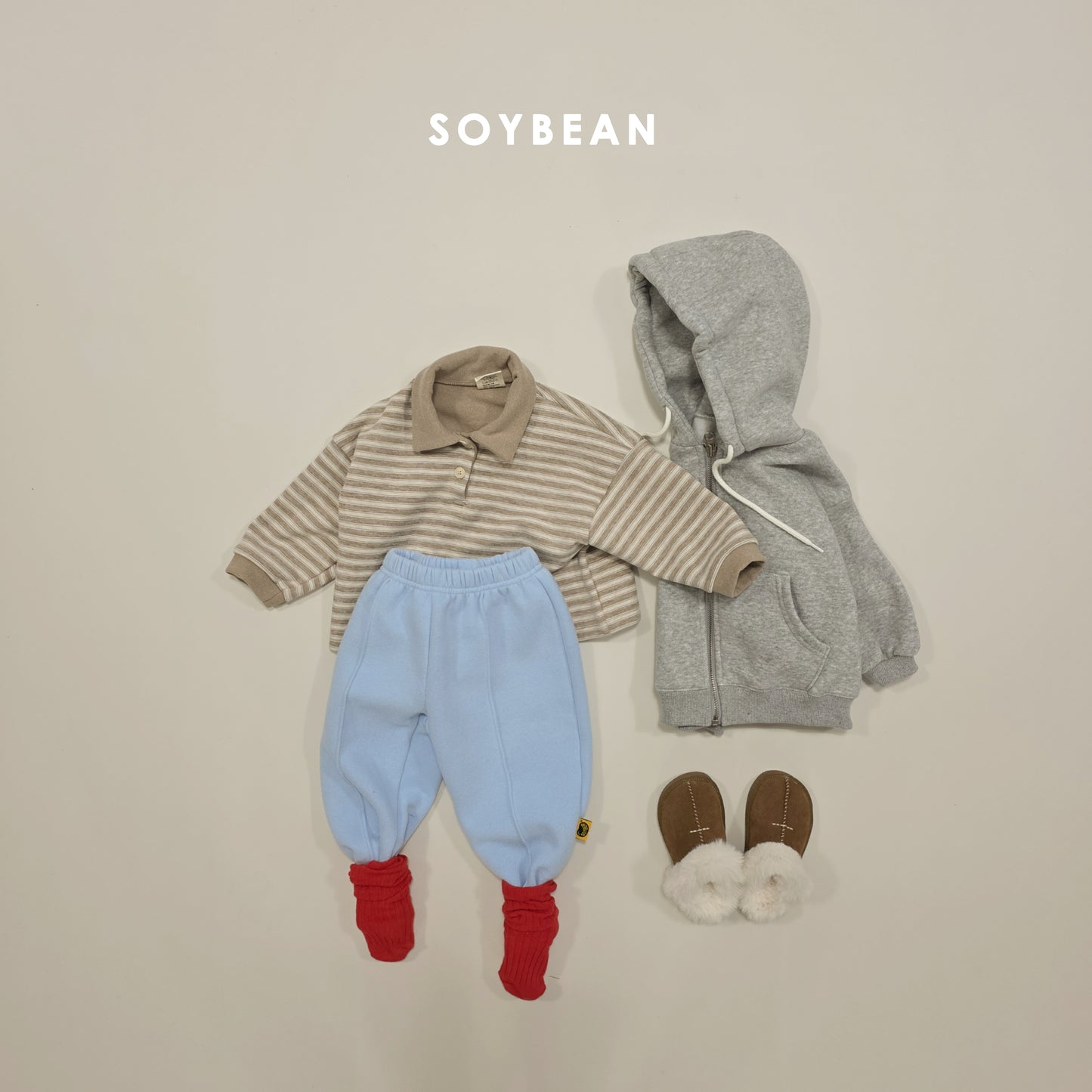 (Pre-order) Soybean Kids Winter - Fleece-Lined Pintuck Jogger Pants 양기모핀턱조거팬츠 (5 Colors)