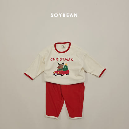 (Pre-order) Soybean Kids Winter - Merry Mongle Loose Pajama Set 메리몽글루즈실내복 (2 Colors)