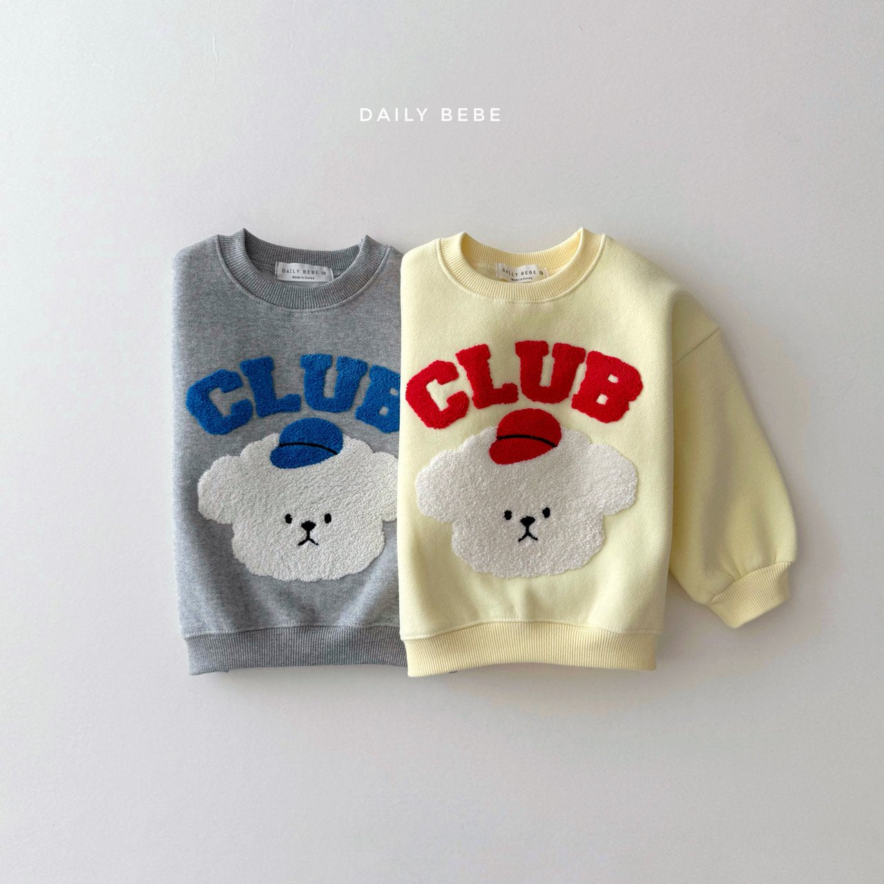 (Pre-order) Daily Bebe Winter - Kids' Club Bichon Fleece Sweatshirt 클럽 비숑 맨투맨 (2 Colors)