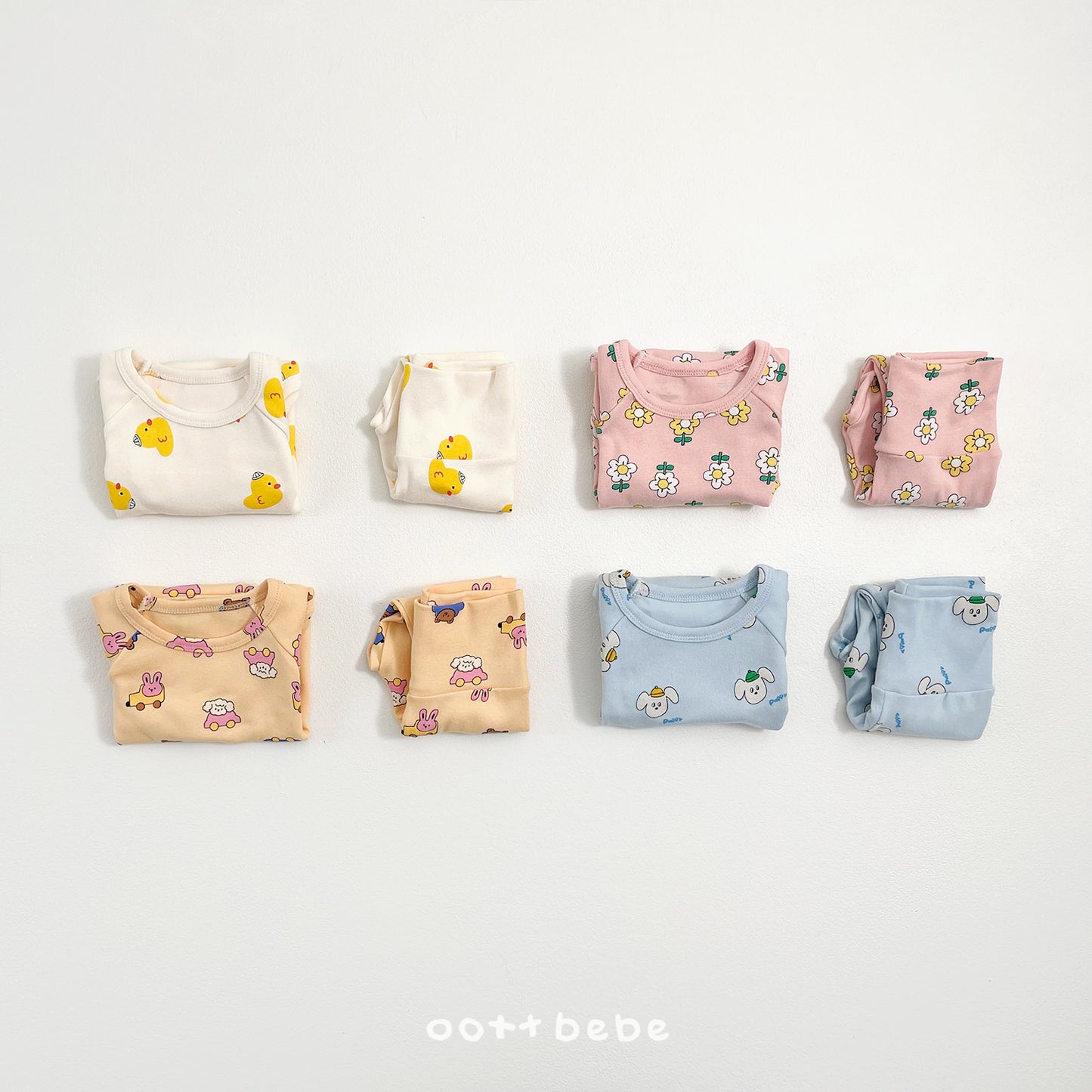 (Pre-order) OOTTBEBE Spring - Picnic Cotton Romper 나들이슈트세트 (4 Colors)