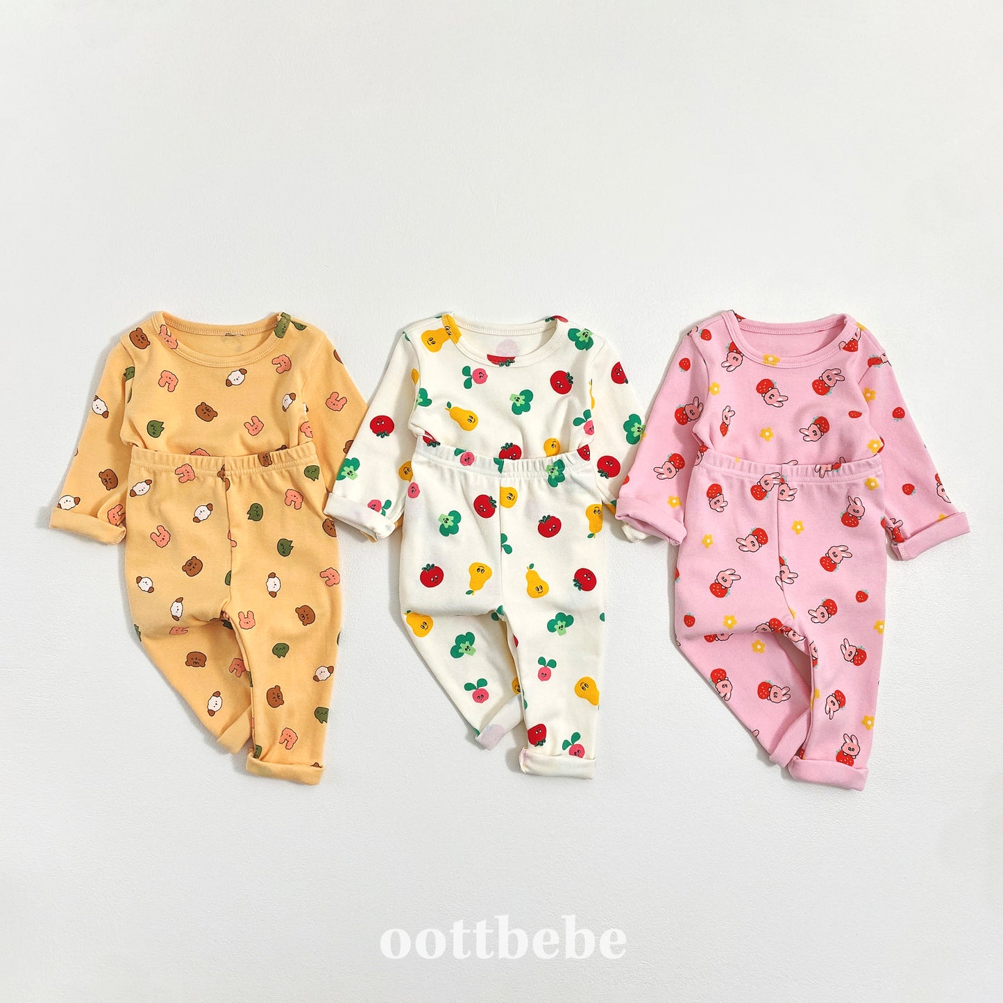 (Pre-order) OOTTBEBE Winter - Yum Yum Friends Homewear 얌얌친구실내복 (3 Colors)