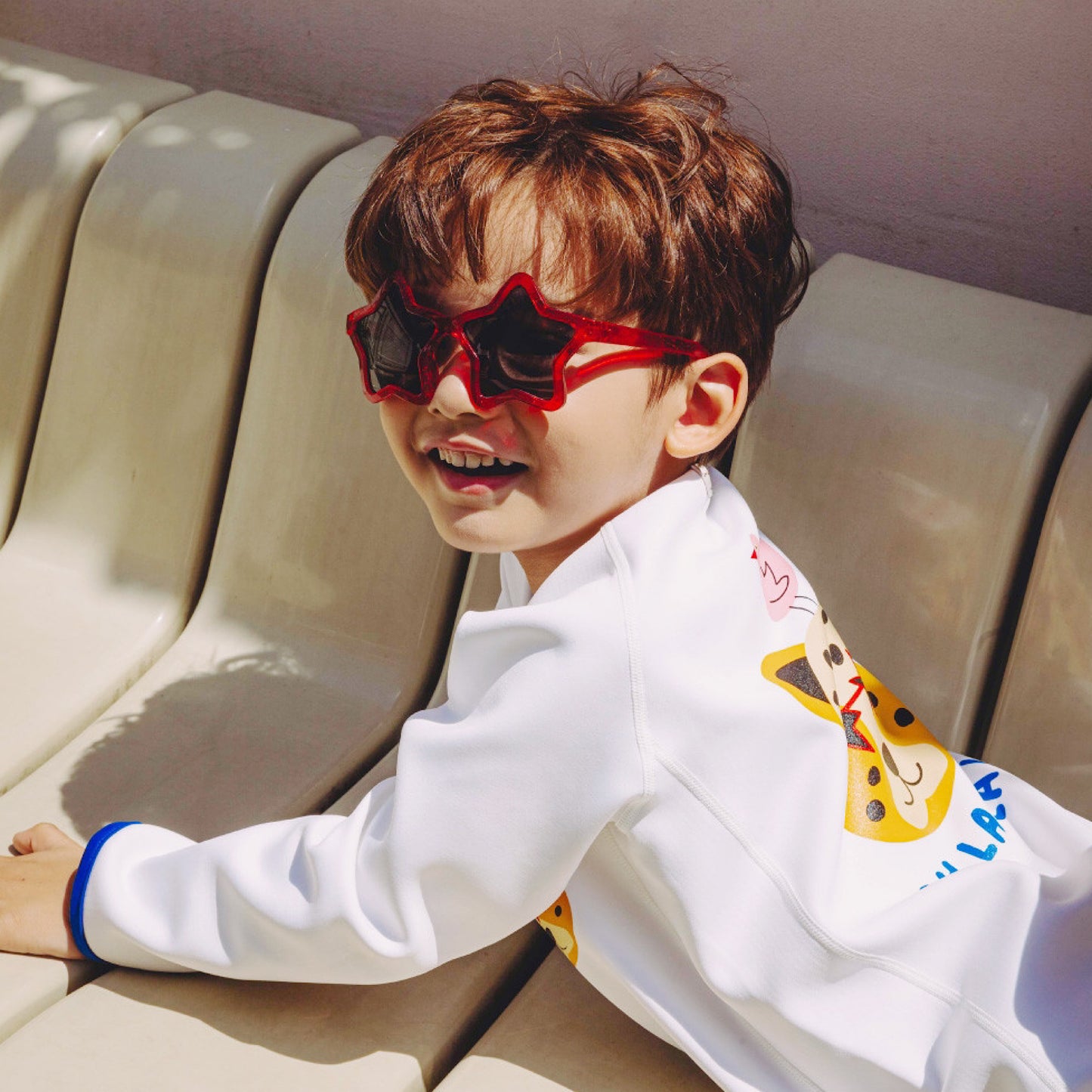 (Pre-order) KoongsKoongs Kids’ Premium Tok Tok Warm All-in-One Rash Guard (Cheetah)