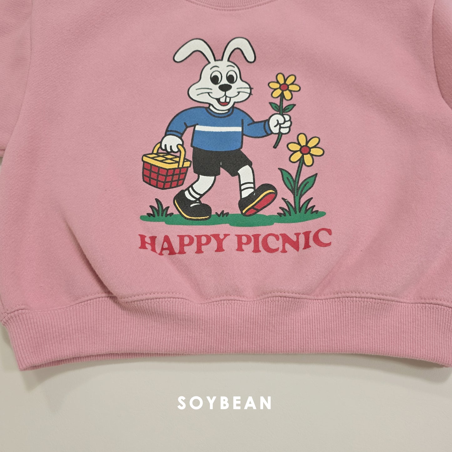 (Pre-order) Soybean Kids Winter - Picnic Fleece-Lined Top & Bottom Set 피크닉양기모상하 (2 Colors)