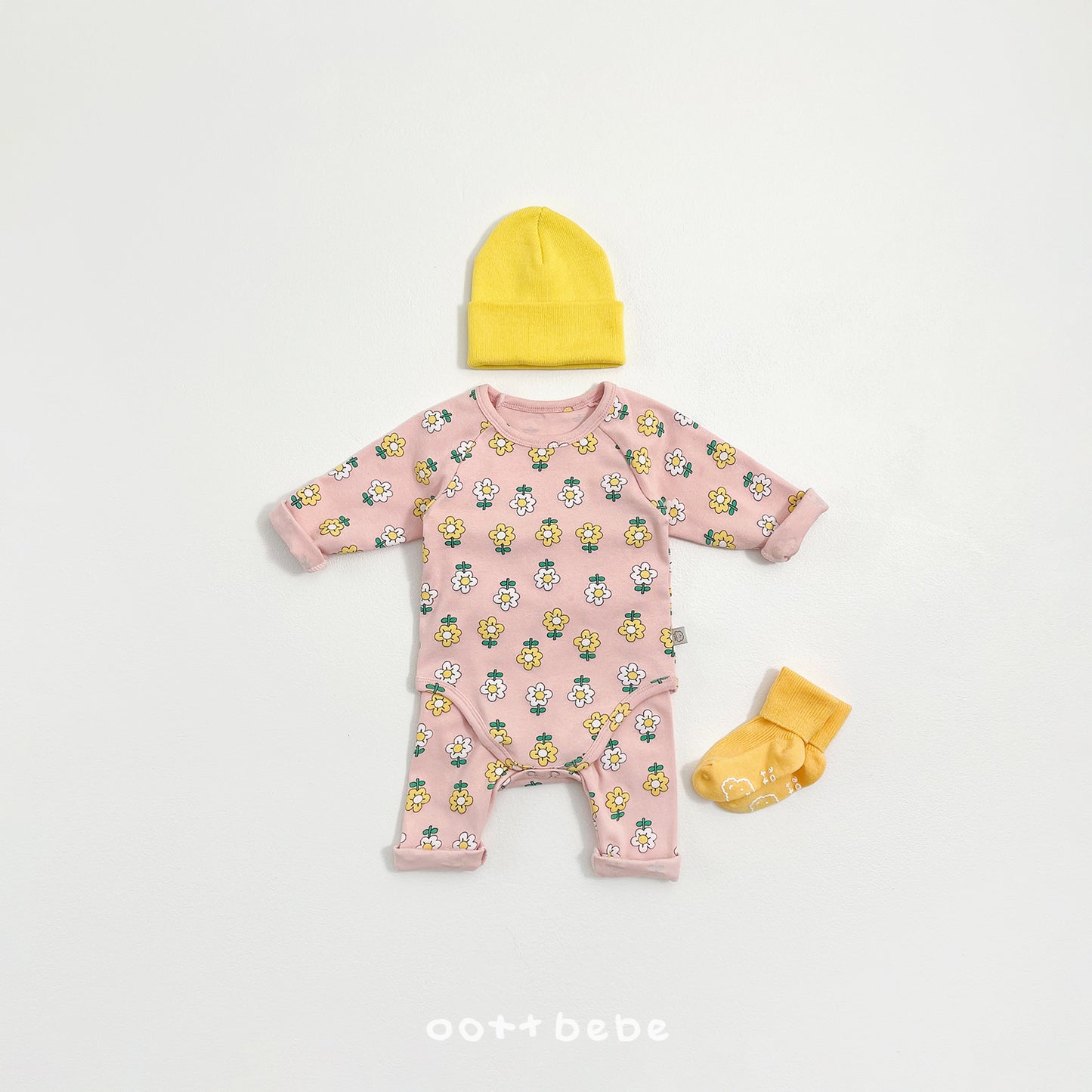 (Pre-order) OOTTBEBE Spring - Picnic Cotton Romper 나들이슈트세트 (4 Colors)