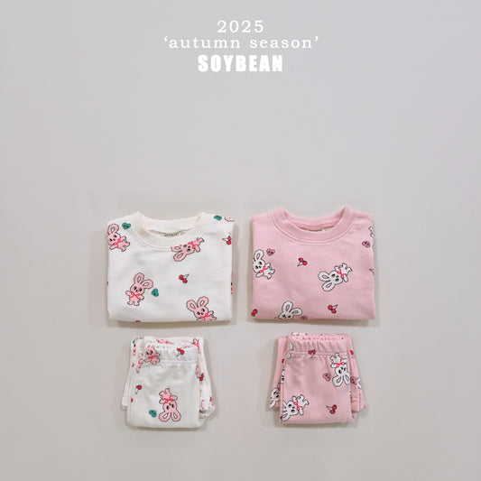 (Pre-order) Soybean Kids - Bunny Flare Top & Bottom Set 바니나팔상하복 (2 Colors)
