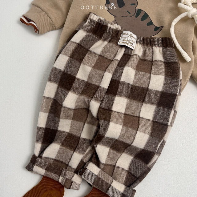 (Pre-order) OOTTBEBE - Brownie Winter Check Pants 브라우니체크팬츠 (2 Colors)