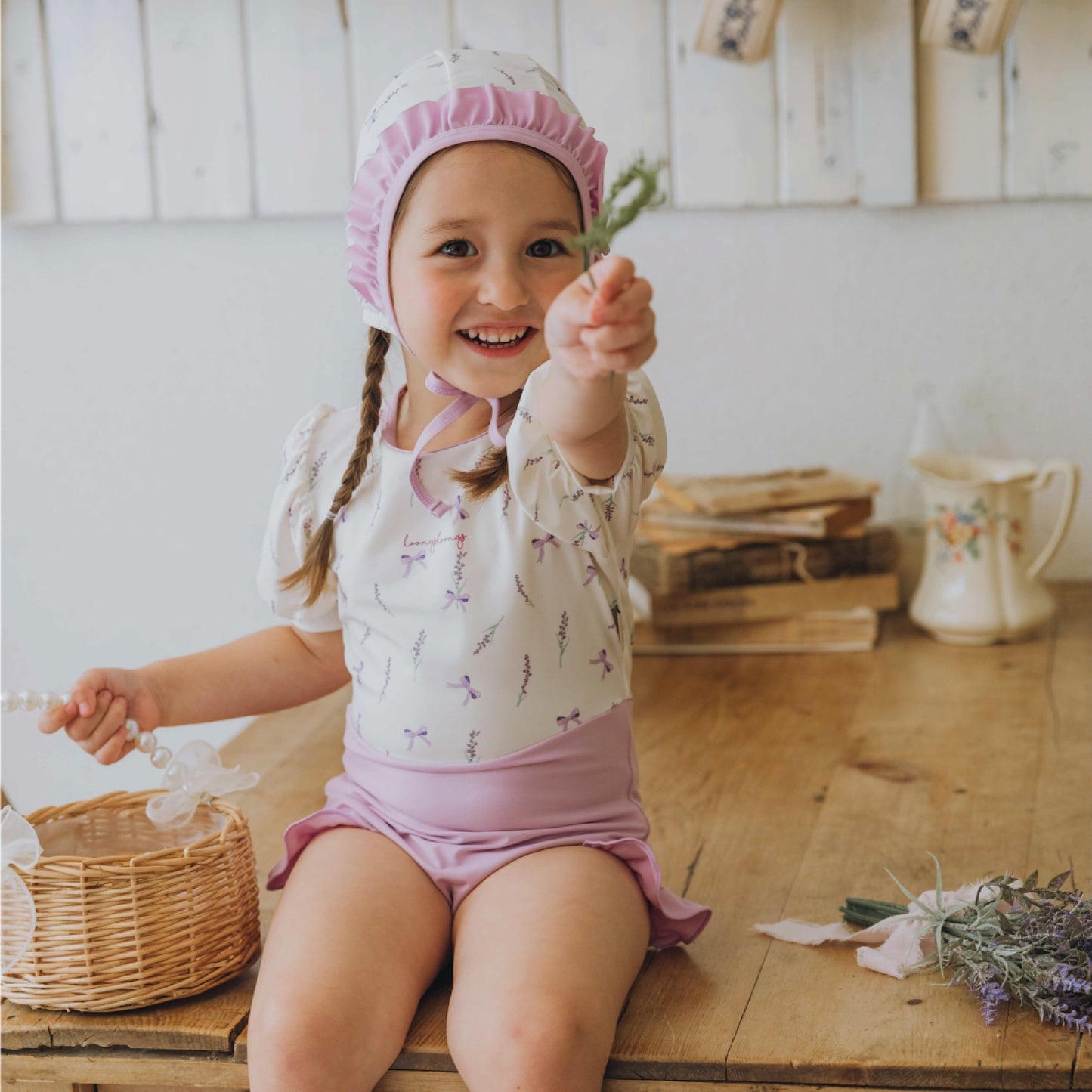 (Pre-order) KoongsKoongs Kids’ Premium Lilac Rash Guard Set
