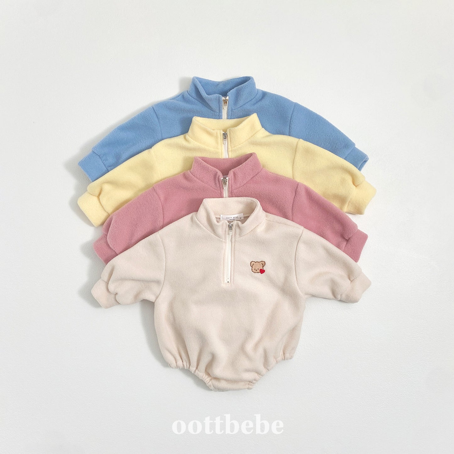 (Pre-order) OOTTBEBE Winter - Puppy Fleece Anorak Bodysuit 멍멍아노락슈트 (4 Colors)