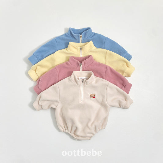 (Pre-order) OOTTBEBE Winter - Puppy Fleece Anorak Bodysuit 멍멍아노락슈트 (4 Colors)