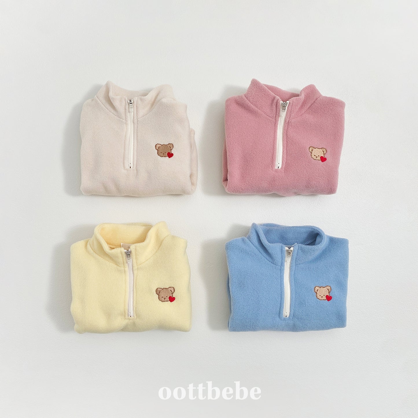 (Pre-order) OOTTBEBE Winter - Puppy Fleece Anorak Bodysuit 멍멍아노락슈트 (4 Colors)