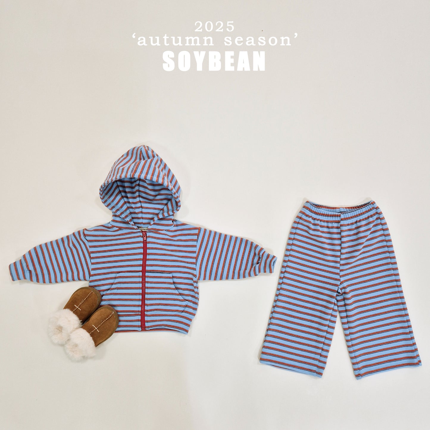(Pre-order) Soybean Kids - Y2K Stripe Top & Bottom Set Y2K스트라이프셋업 (2 Colors)