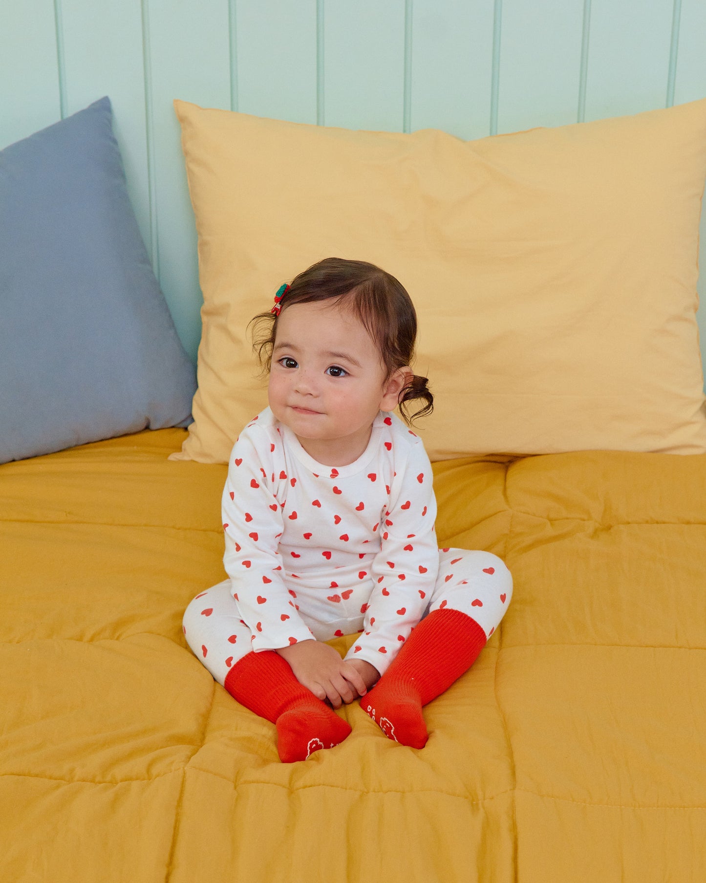 (Pre-order) OOTTBEBE Fall - Petite Heart Pajama Set 쁘띠하트실내복 (2 Colors)