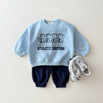 (Pre-order) Daily Bebe - Kids’ Four Bear Top & Bottom Set 곰네마리 상하세트 (2 Colors)