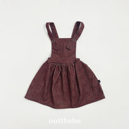 (Pre-order) OOTTBEBE -  Bloom Suspender Dress 블룸멜빵원피스 (2 Colors)