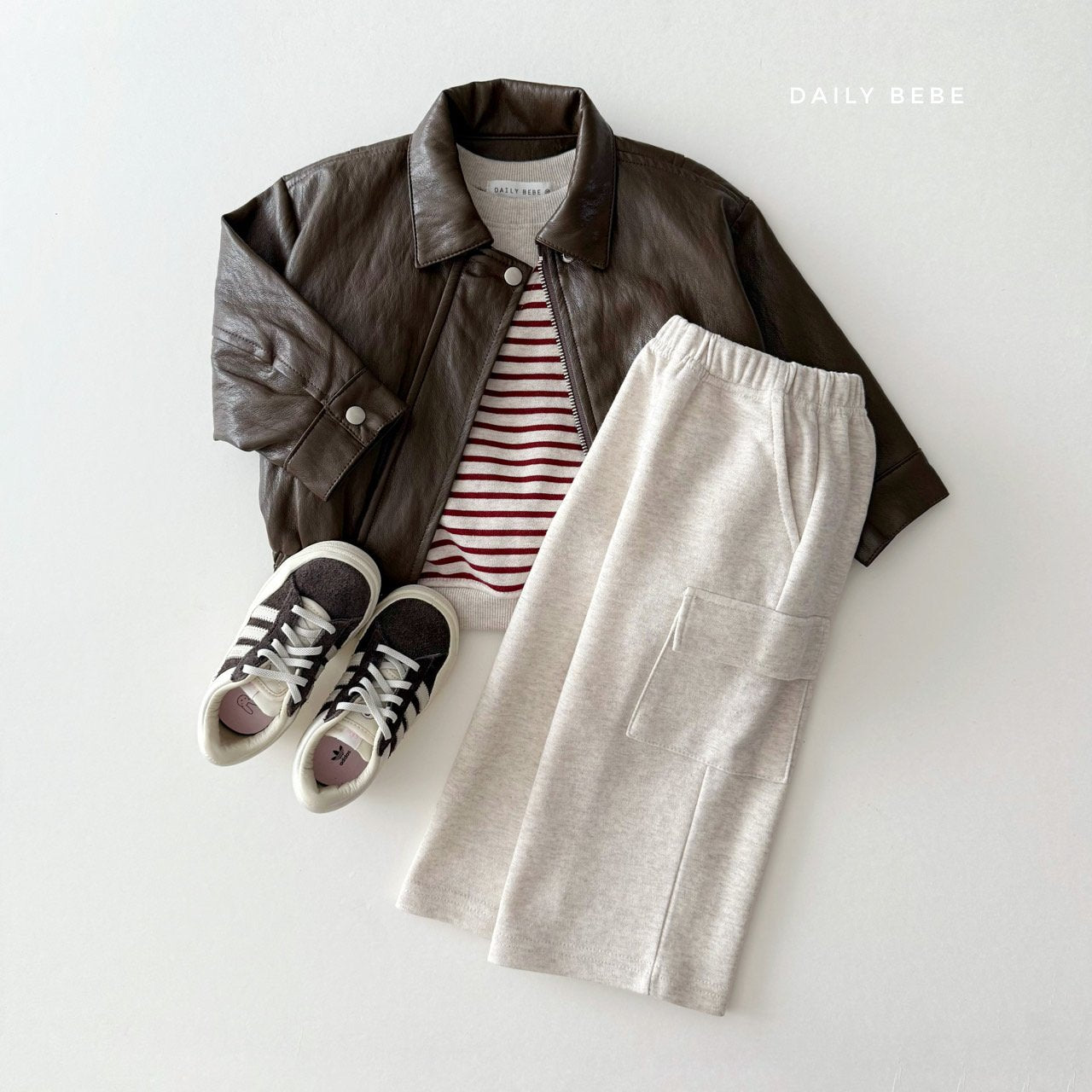 (Pre-order) Daily Bebe - Kids' Faux Leather Jacket 깨죽자켓 (2 Colors)