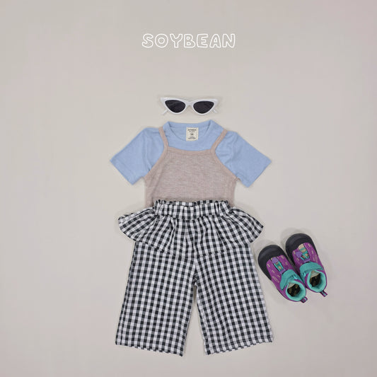(Pre-order) Soybean Kids Summer - Gingham Layered Pants 고방체크레이어드팬츠 (2 Colors)