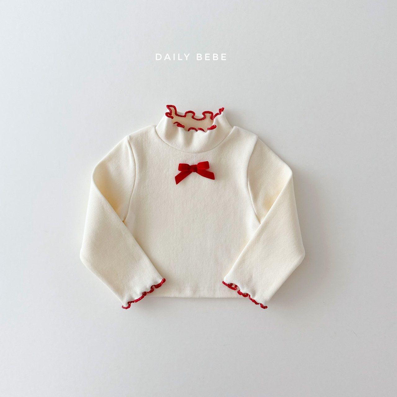 (Pre-order) Daily Bebe - Kids’ Mock-Neck Ribbon Shirts 반목 날라리티 (2 Colors)