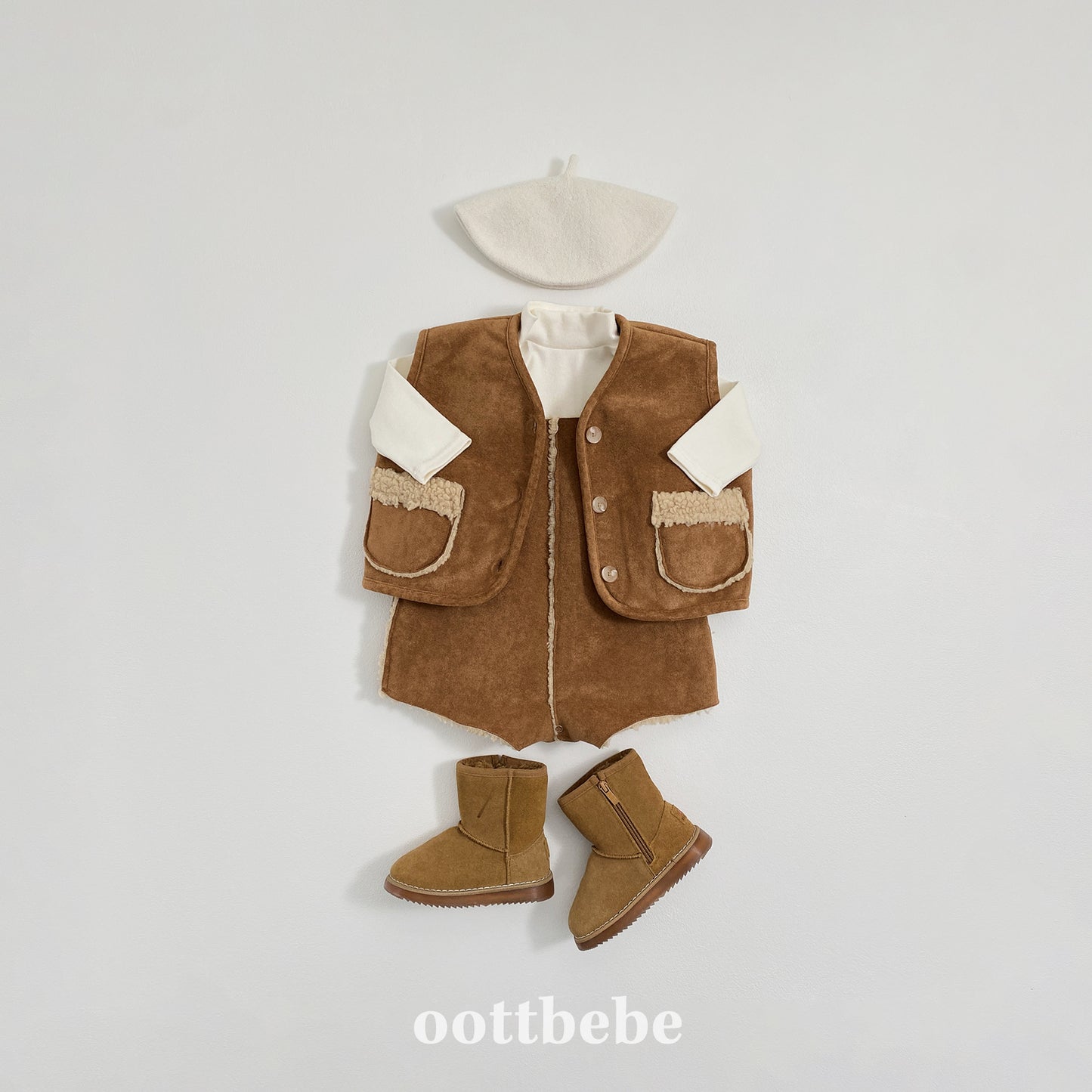 (Pre-order) OOTTBEBE Winter - Mustang Vest 무스탕베스트