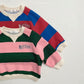 (Pre-order) OOTTBEBE - Stripes Sweatshirt 빅단가라맨투맨 (2 Colors)