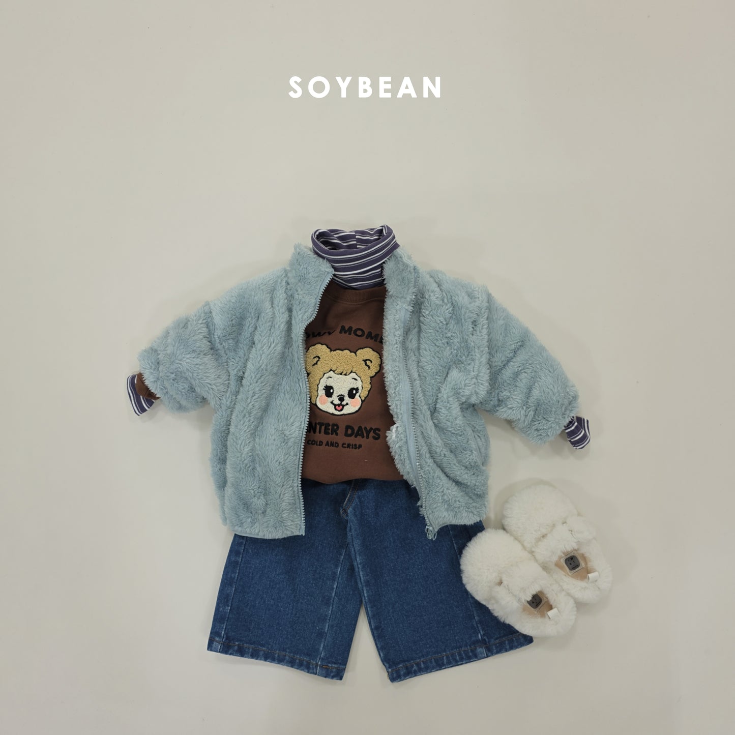 (Pre-order) Soybean Kids Winter - Cotton Candy Fleece Zip-Up 솜사탕후리스 (6 Colors)