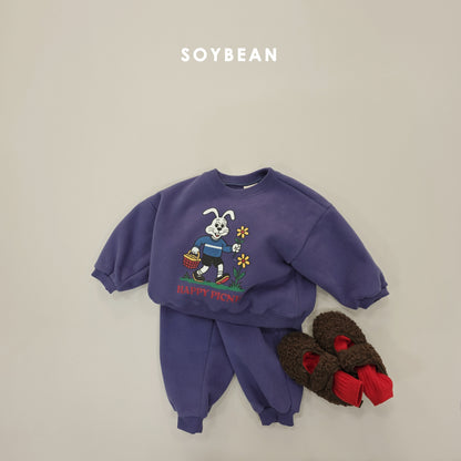 (Pre-order) Soybean Kids Winter - Picnic Fleece-Lined Top & Bottom Set 피크닉양기모상하 (2 Colors)