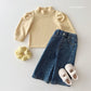 (Pre-order) Daily Bebe Winter - Kids' Peach Puff Mock-Neck Top 피치 퍼프티 (2 Colors)