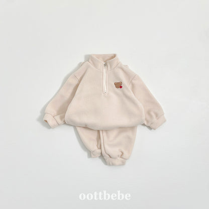 (Pre-order) OOTTBEBE Winter - Puppy Fleece Anorak Top & Bottom Set 멍멍아노락상하복 (4 Colors)