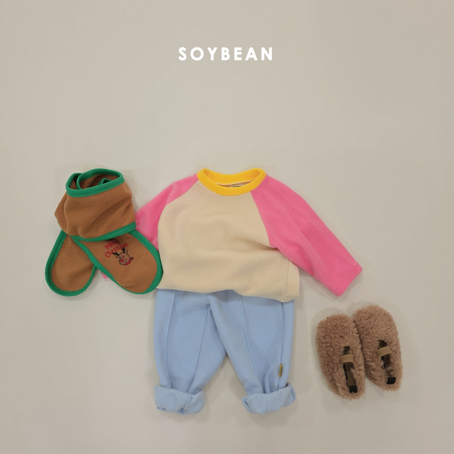 (Pre-order) Soybean Kids Winter - Color Pang Fleece Tee 컬러팡플리스티 (6 Colors)