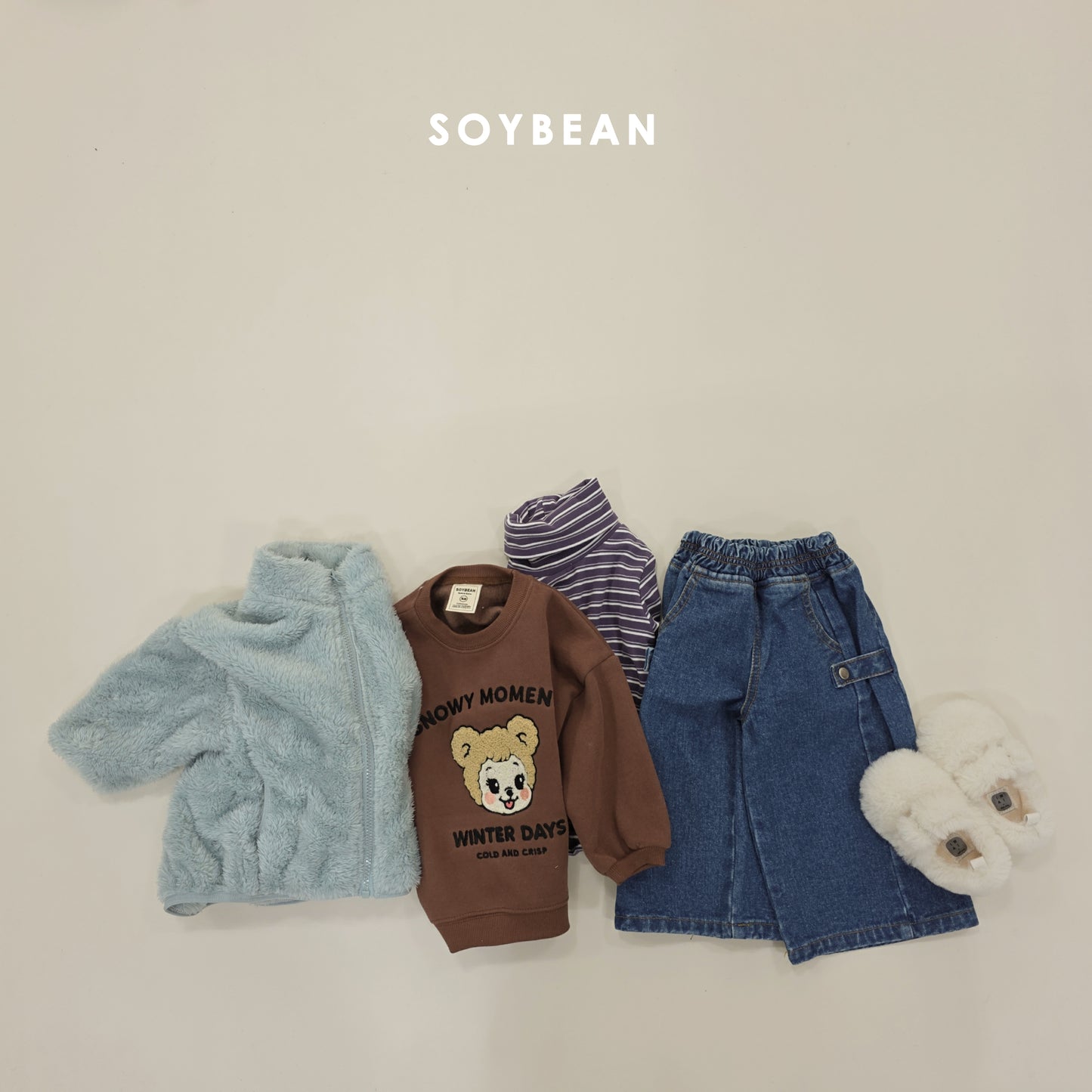 (Pre-order) Soybean Kids Winter - Cotton Candy Fleece Zip-Up 솜사탕후리스 (6 Colors)